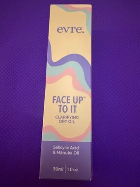 Evre Face Up To It Clarifying Dry Oil – Yellow & Purple Packaging